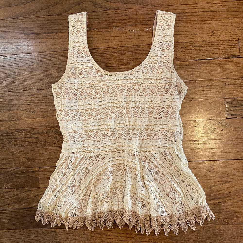 Lace Flare Tank Top